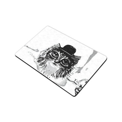 Kawaii Kitten with Bowler Hat Caricature Doormat 24"x16"