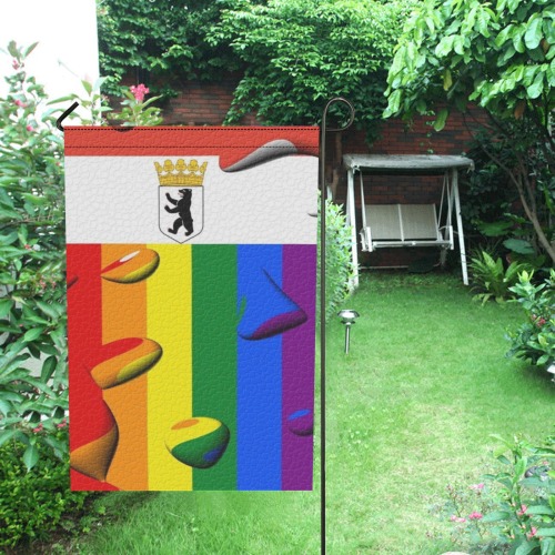 Berlin Pride Flag Pop Art by Nico Bielow Garden Flag 12‘’x18‘’(Twin Sides)