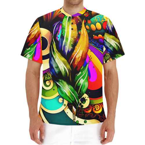Mardi Gras Colorful New Orleans Men's Henley T-Shirt (Model T75)
