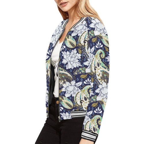 Paisley obsession-87 All Over Print Bomber Jacket for Women (Model H21)