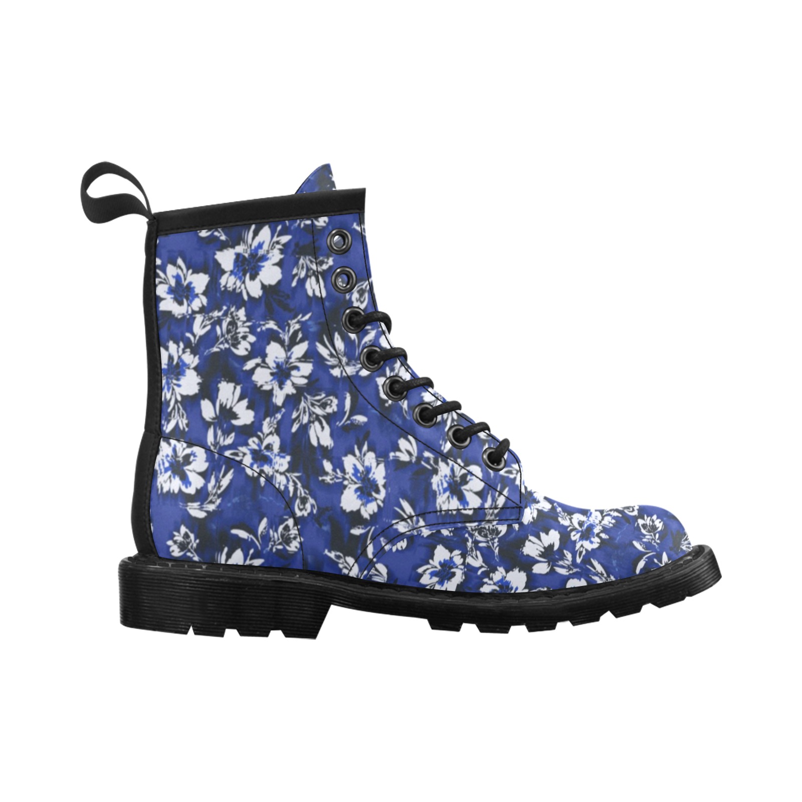 Flowery distortion mosaic Women's PU Leather Boots (Model 402H)