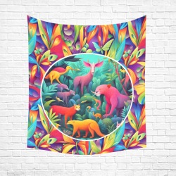 Animal Jungle Cotton Linen Wall Tapestry 51"x 60"