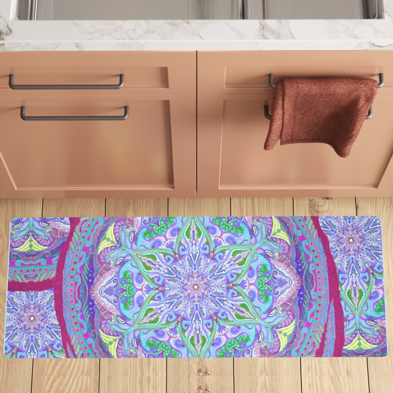 embroidery-purple Kitchen Mat 48"x17"
