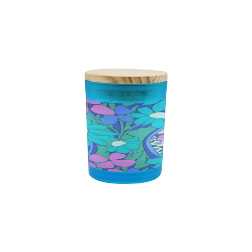 bb rhef Blue Glass Candle Cup (Wood Sage & Sea Salt)