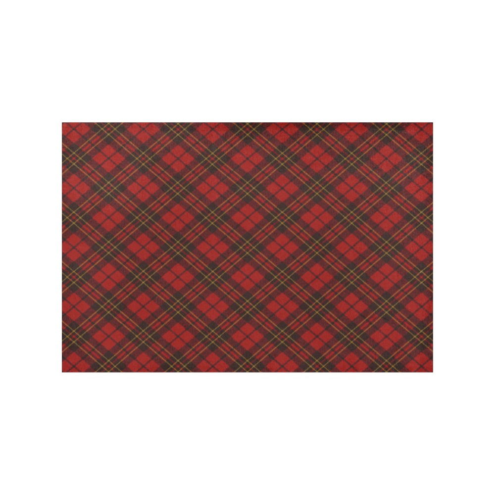 Red tartan plaid winter Christmas pattern holidays Placemat 12''x18''