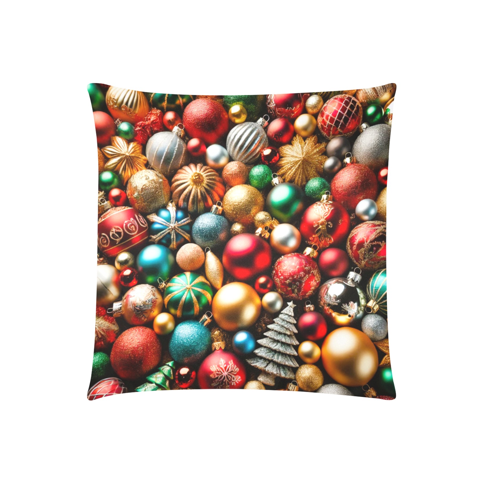 coloured baubles Custom Zippered Pillow Cases 20"x20" (Two Sides)