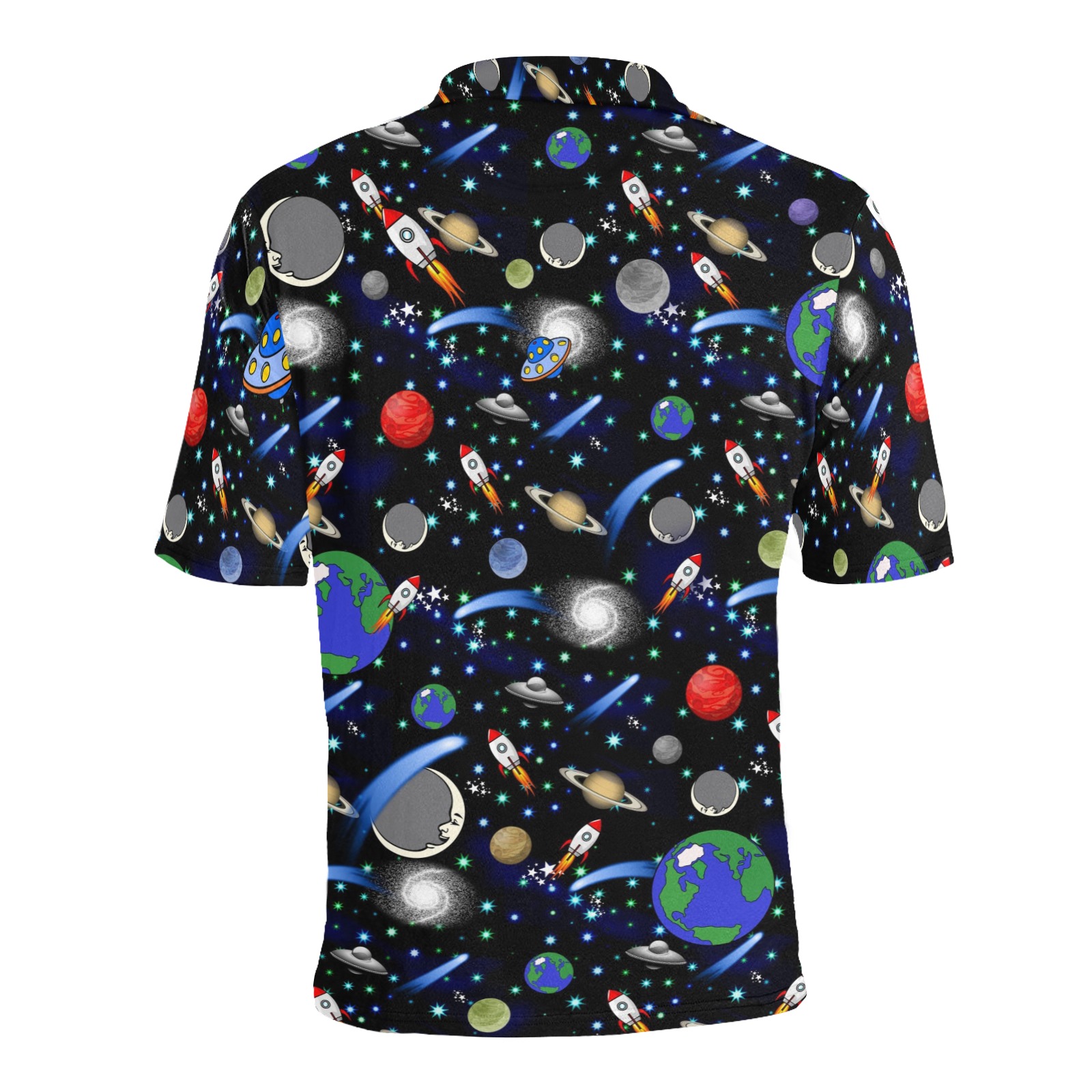 Galaxy Universe Men's All Over Print Polo Shirt (Model T55)