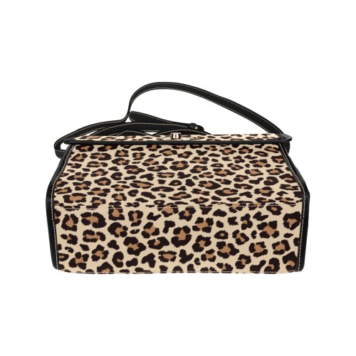 Cheetah-Pattern Waterproof Canvas Bag-Black (All Over Print) (Model 1641)