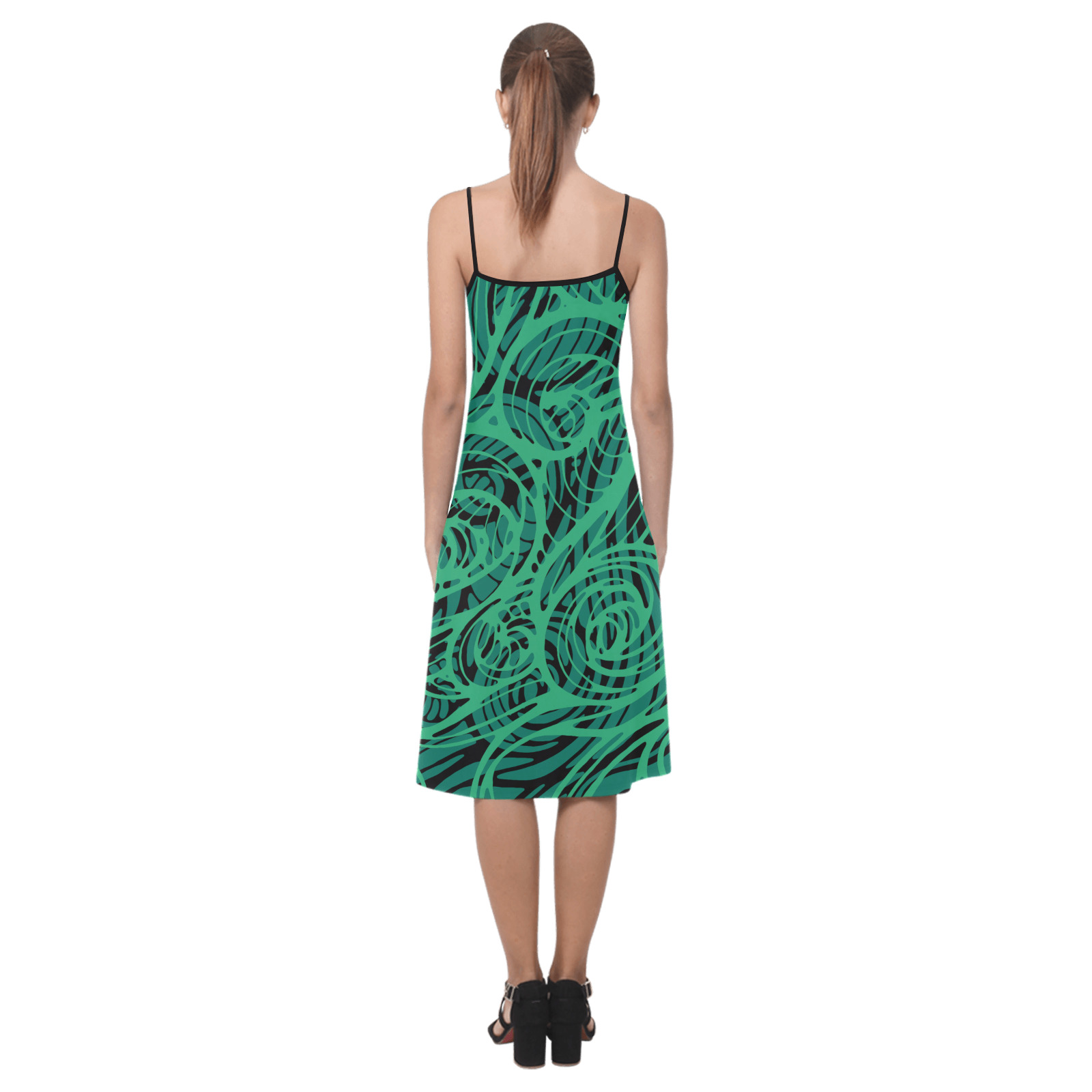 Graffiti Green Alcestis Slip Dress (Model D05)