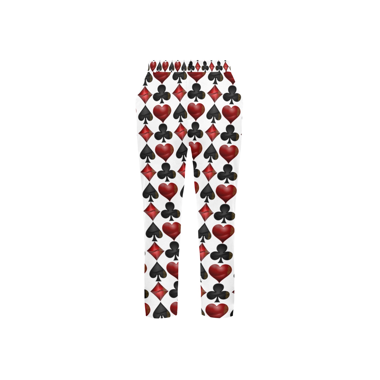 Playing Card Symbols on White Men's All Over Print Casual Trousers (Model L68)