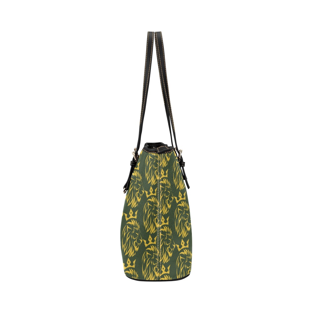Freeman Empire Tote Bag (Green) Leather Tote Bag/Large (Model 1651)