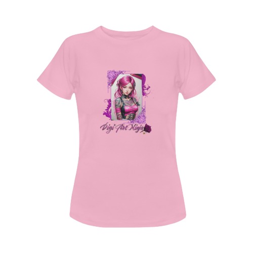 TATTOO BABES 2.0sm - Pink #1 F&B (Pink) Ladies Women's Classic T-Shirt (Model T17）