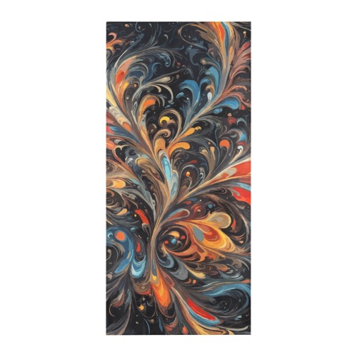 Decorative colorful floral ornament on dark. Beach Towel 32"x 71"