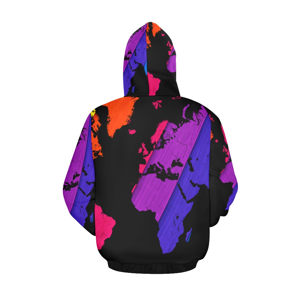 world map rainbow love All Over Print Hoodie for Men (USA Size) (Model H13)