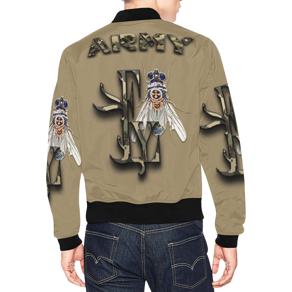 Army Collectable Fly All Over Print Bomber Jacket for Men (Model H19)
