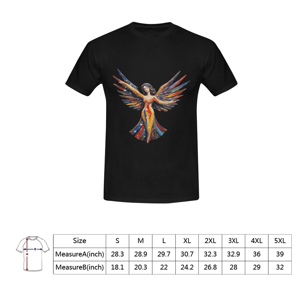Colorful Angel Guardian Woman Art Men's T-Shirt in USA Size (Front Printing Only)