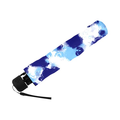 Light Blue, Navy and White Abstract Anti-UV Foldable Umbrella (U08)