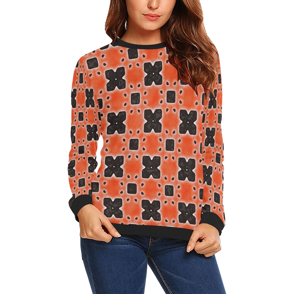 Arabesque All Over Print Crewneck Sweatshirt for Women (Model H18)