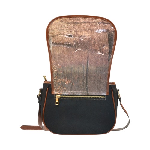 Falling tree in the woods Saddle Bag/Small (Model 1649)(Flap Customization)