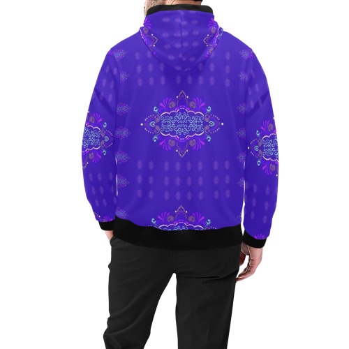 shanti table 7 High Neck Pullover Hoodie for Men (Model H24)