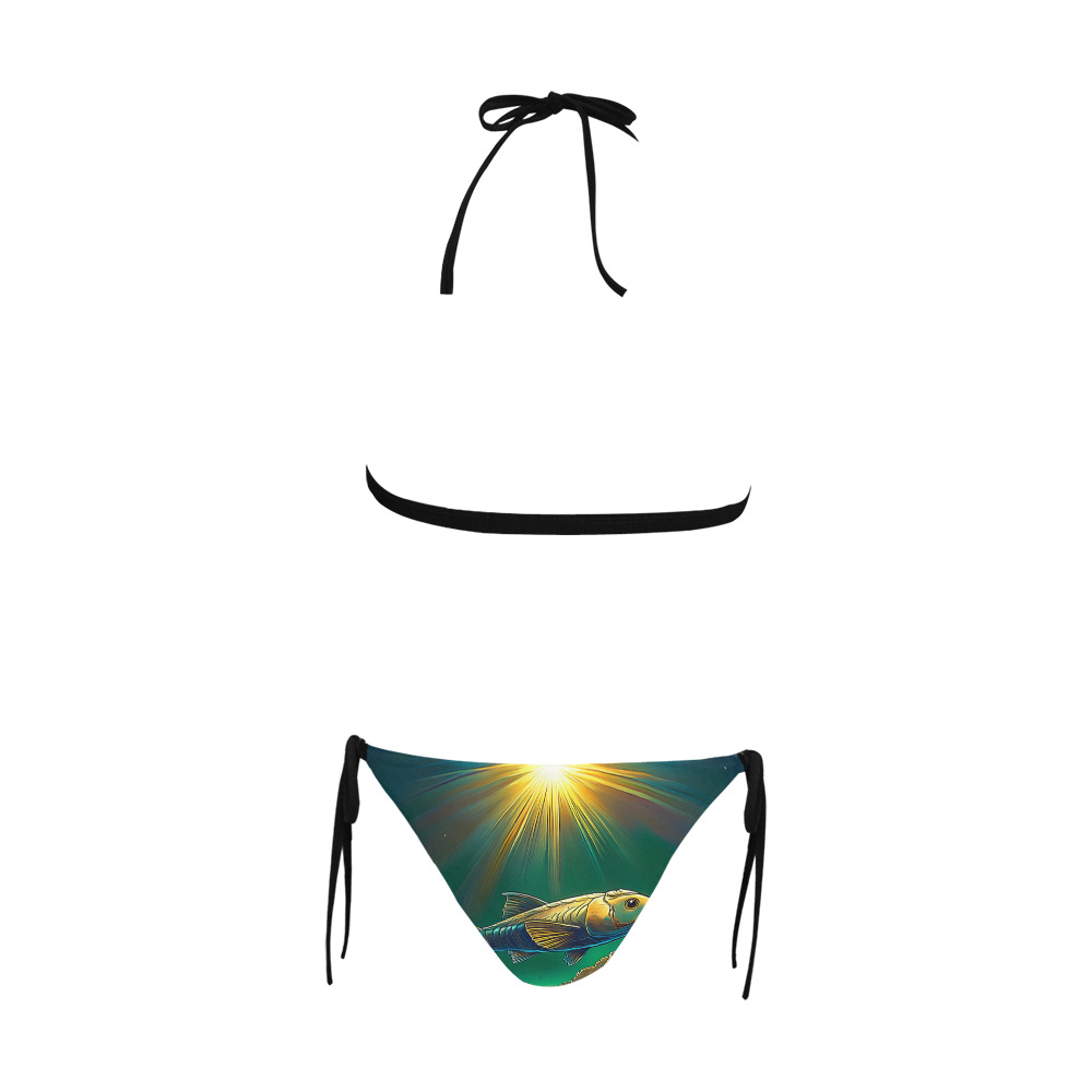 Celestial Swim Buckle Front Halter Bikini Swimsuit (Model S08)