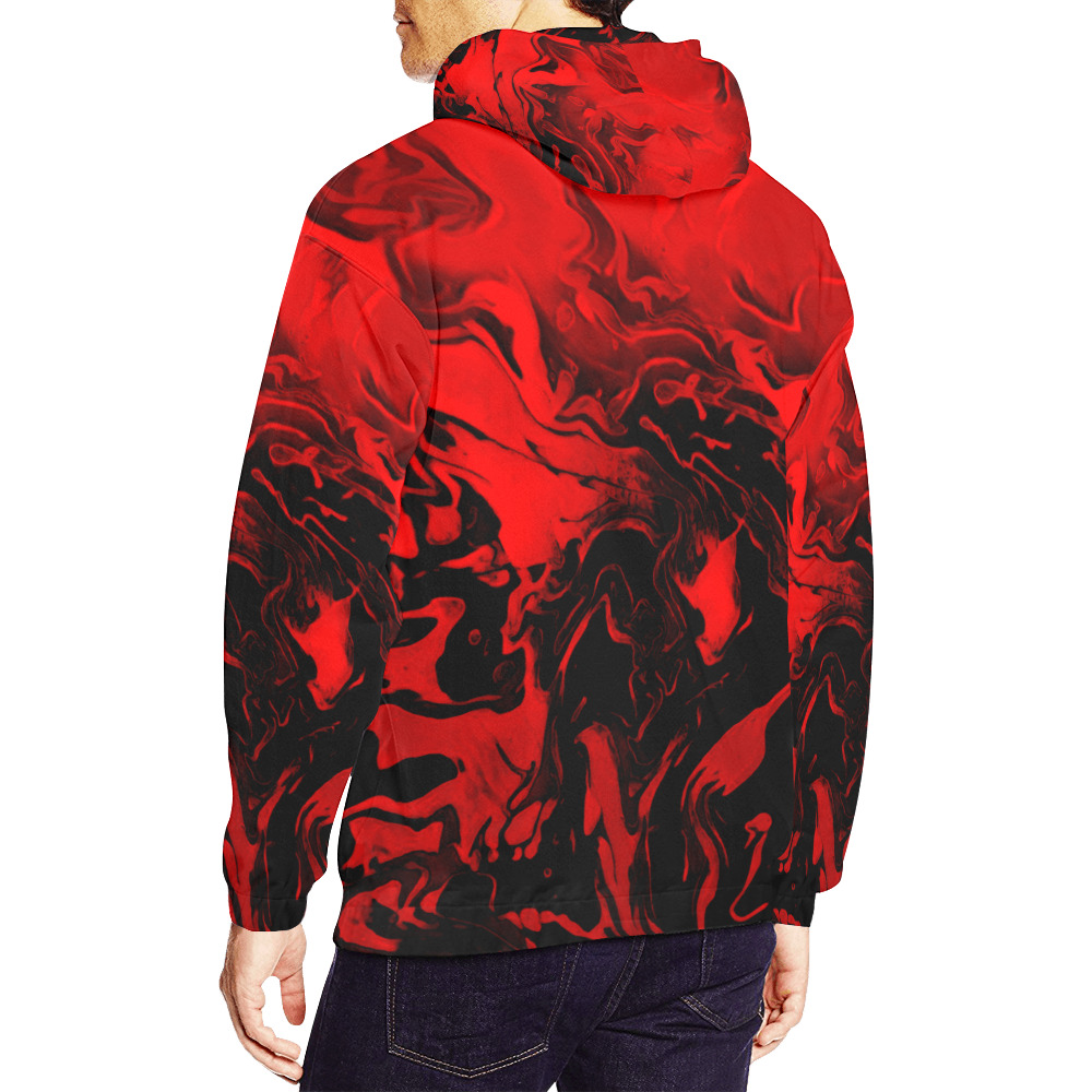 Vampire - black red gradient swirls All Over Print Hoodie for Men (USA Size) (Model H13)
