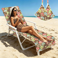 Doughnuts Beach chair cover Beach Chair Towel Cover with Side Pockets