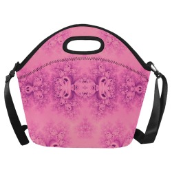 Pink Morning Frost Fractal Neoprene Lunch Bag/Large (Model 1669)