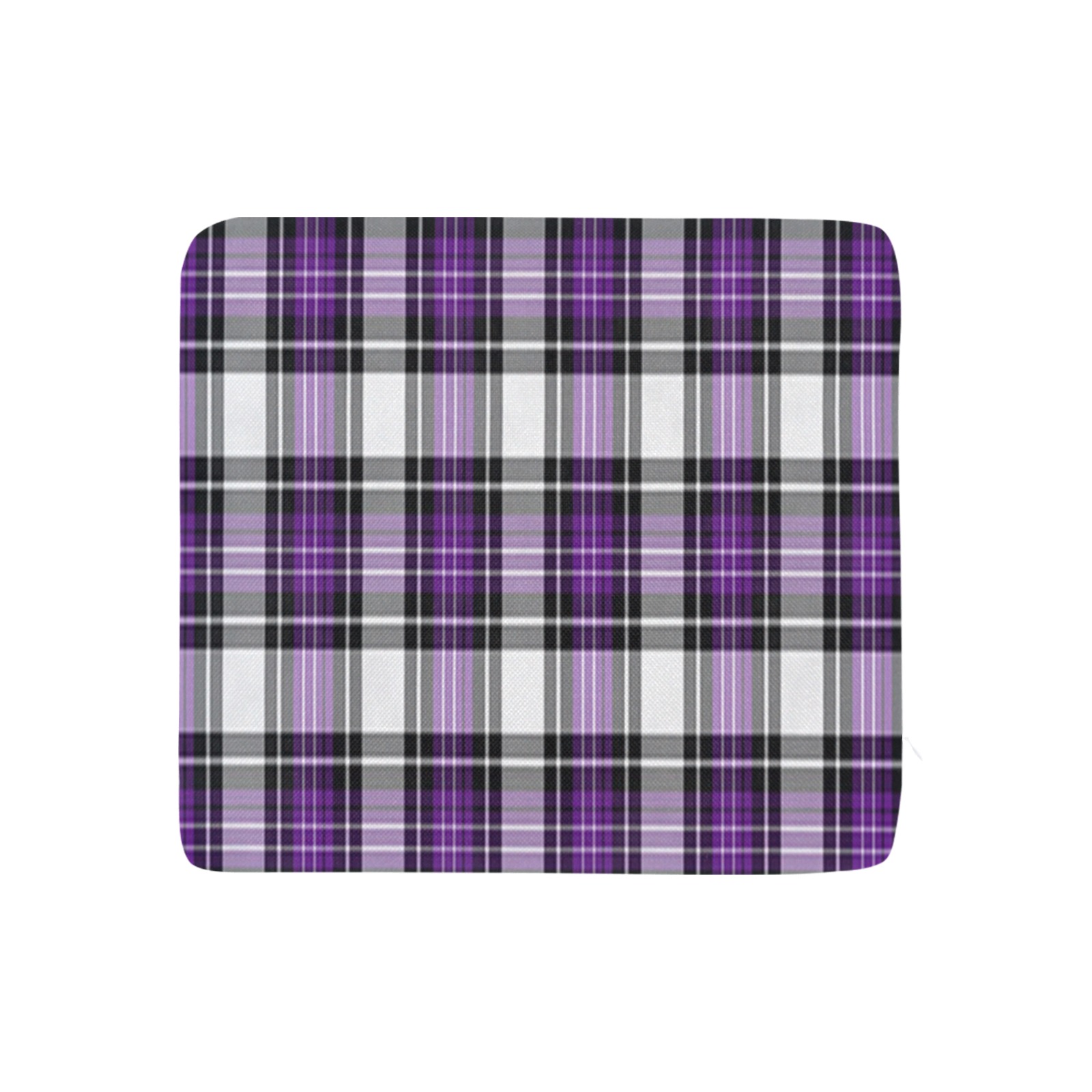 Purple Black Plaid Rectangular Seat Cushion