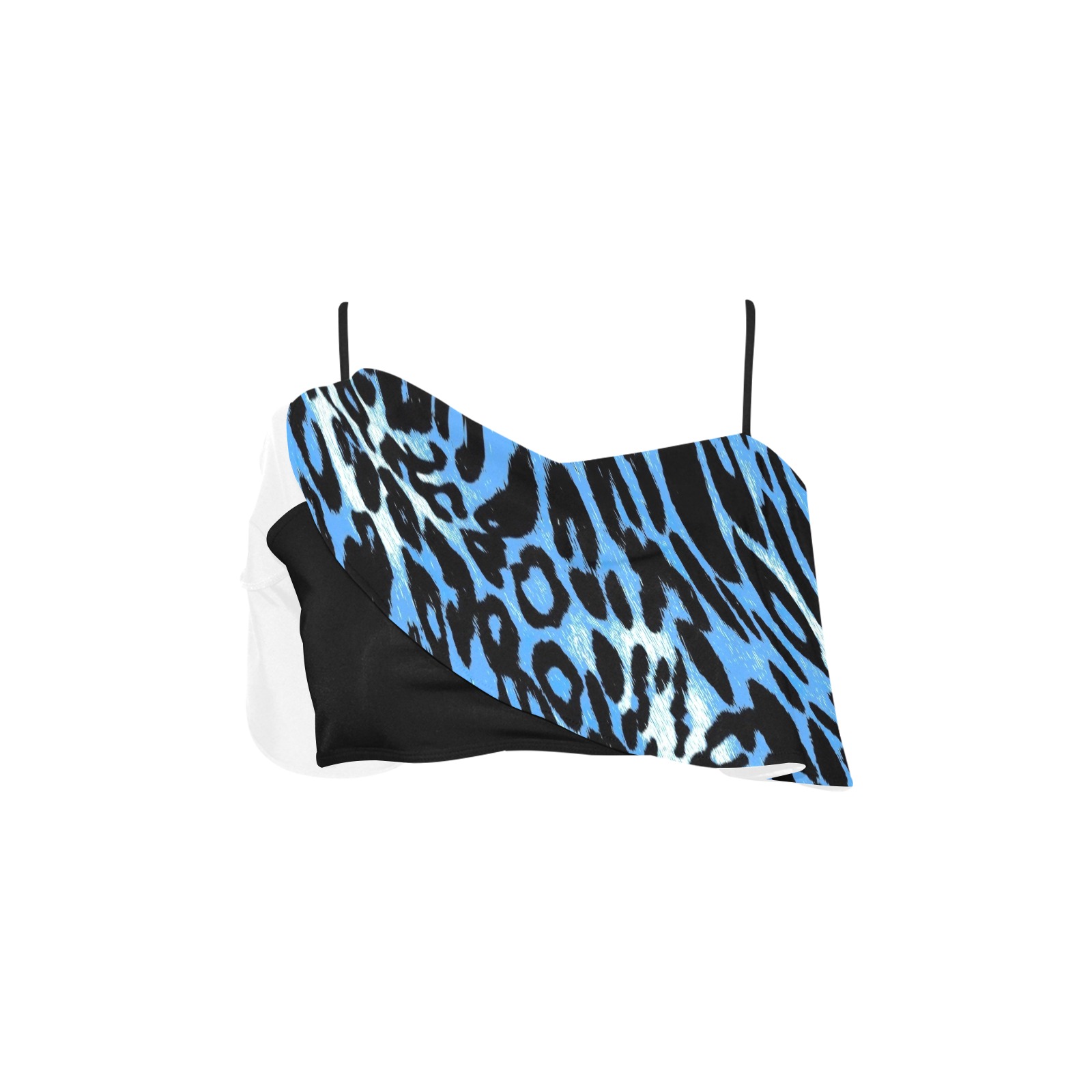 Animal skin Ruffle Bikini Top (Model S13) ID D5995930