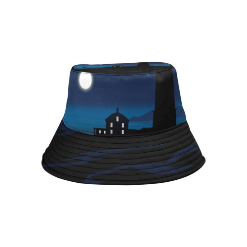 Light House - Night Unisex Summer Bucket Hat