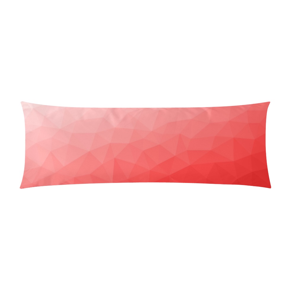 Red gradient geometric mesh pattern Custom Zippered Pillow Case 21"x60"(Two Sides)