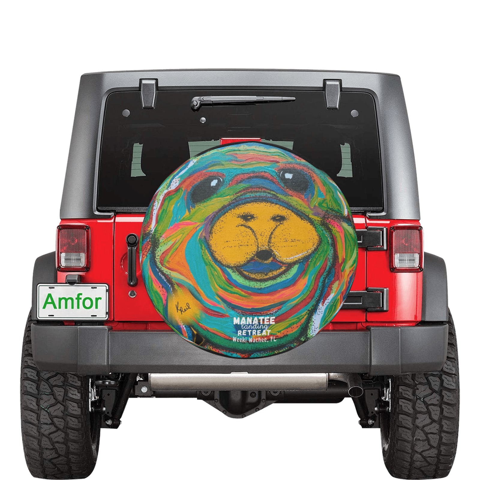 Manatee Landing Tire Cover 34 Inch Spare Tire Cover