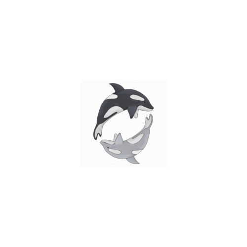 Orcas yin yang Personalized Temporary Tattoo (15 Pieces)