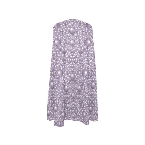 festive purple pearls Sleeveless A-Line Pocket Dress (Model D57)