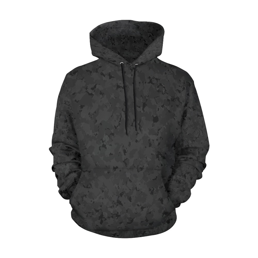 blk All Over Print Hoodie for Women (USA Size) (Model H13)