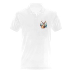 Men's Polo Shirt (Model T24) Christmas Deer v1 Men's Polo Shirt (Model T24)