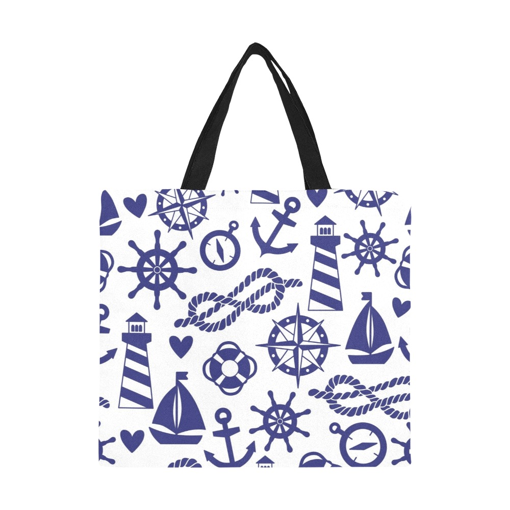 Nautical Theme Tote Bag All Over Print Canvas Tote Bag/Large (Model 1699)