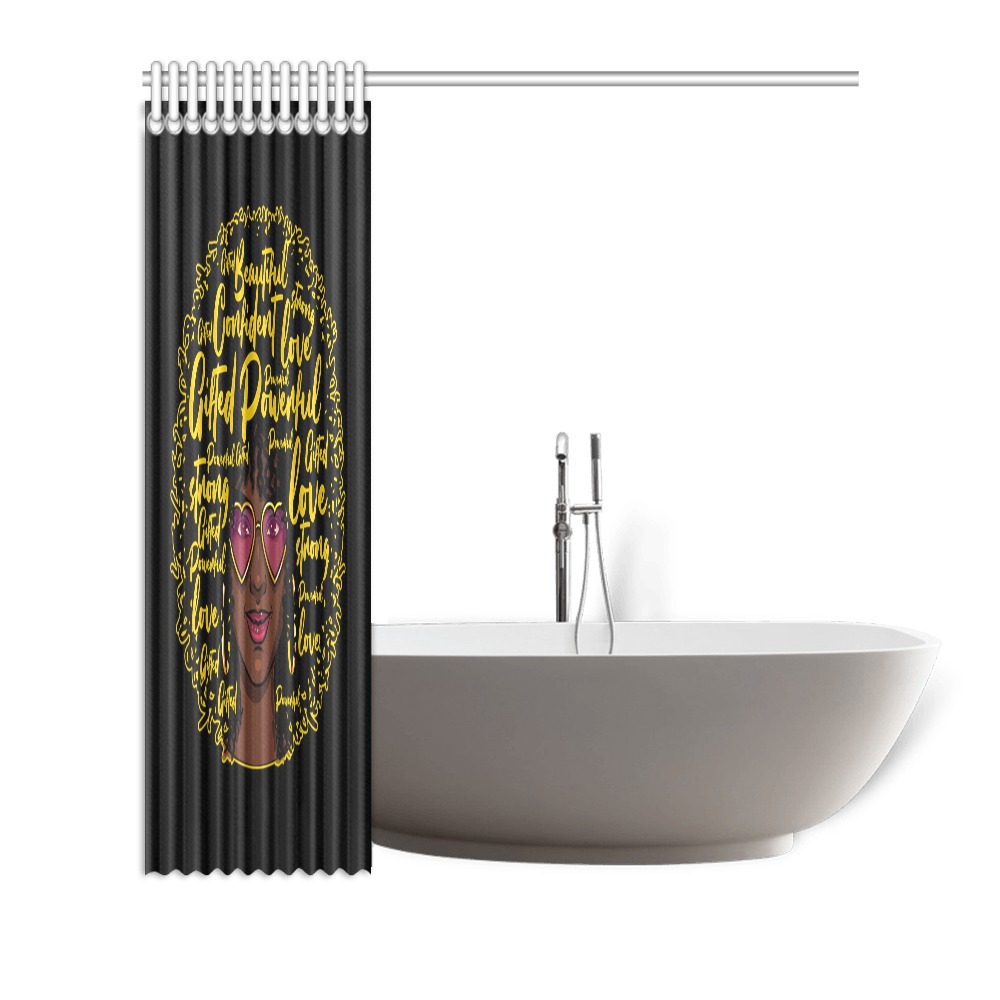 "GIFTED" Shower curtain(BLACK) 72"x72" Shower Curtain 72"x72"