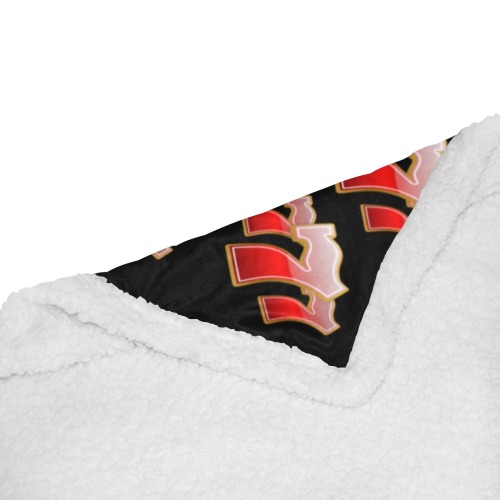 Las Vegas Lucky Sevens 777 on Black Double Layer Short Plush Blanket 50"x60"