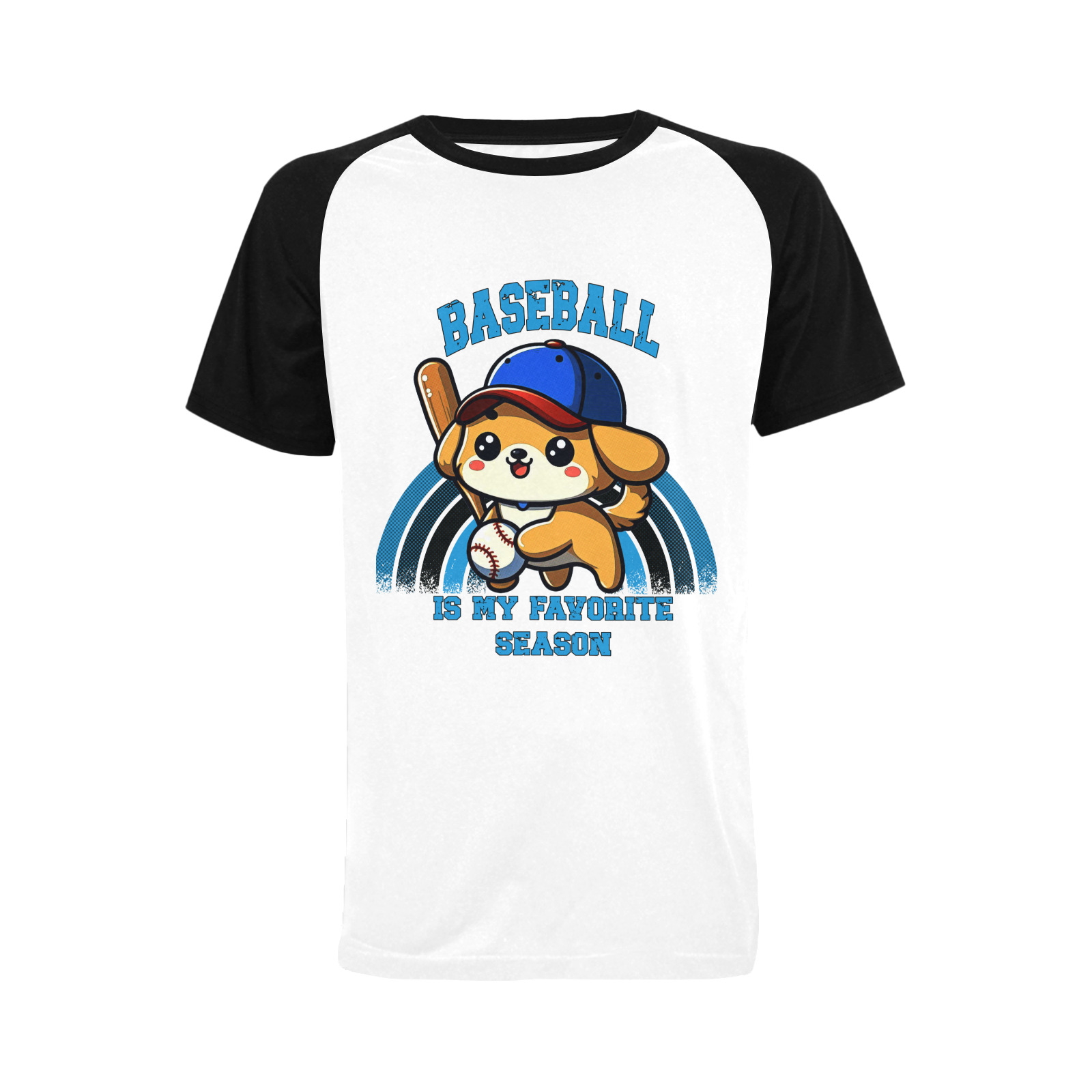 Baseball Is My Favorite Season Men's Raglan T-shirt (USA Size) (Model T11)