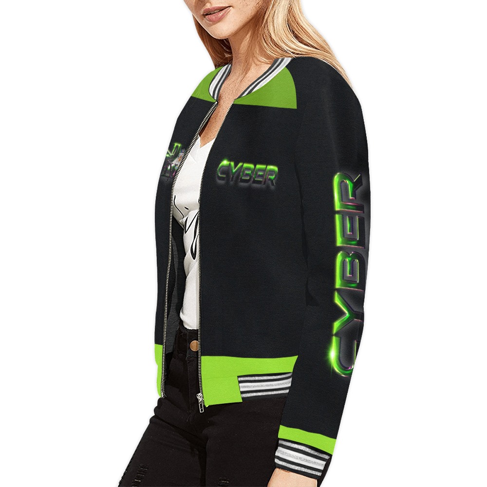 Cyber Collectable Fly All Over Print Bomber Jacket for Women (Model H21)