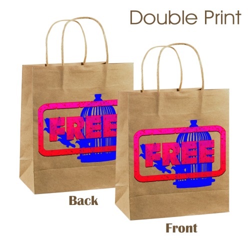 "Free" Kraft Paper Shopping Bag (Two Sides Printing)