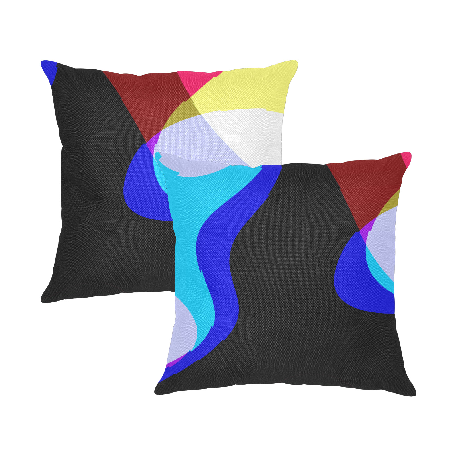 Abstract 2322 Linen Zippered Pillowcase 18"x18"(Two Sides&Pack of 2)