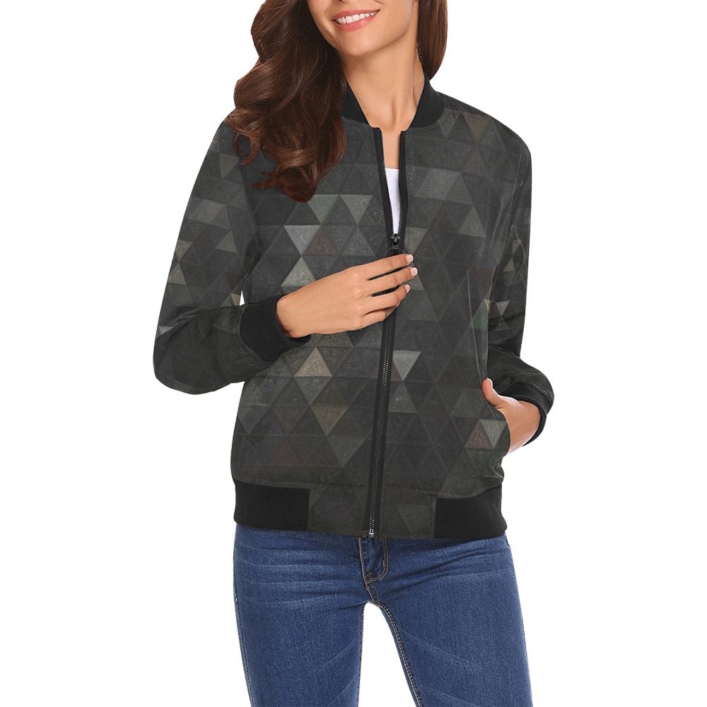 mosaic triangle 26 All Over Print Bomber Jacket for Women (Model H19)