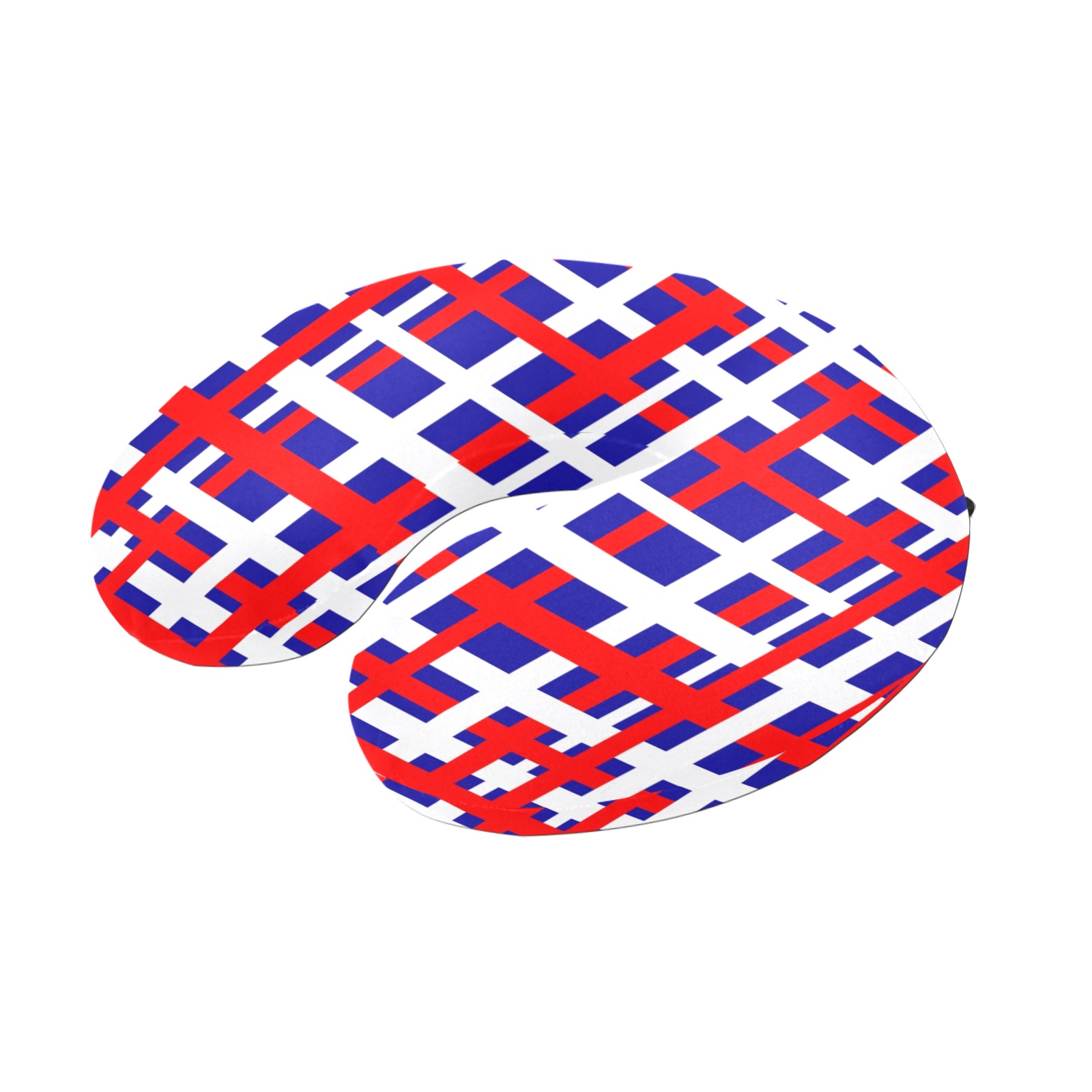Patriotic Interlocking Stripes U-Shape Travel Pillow