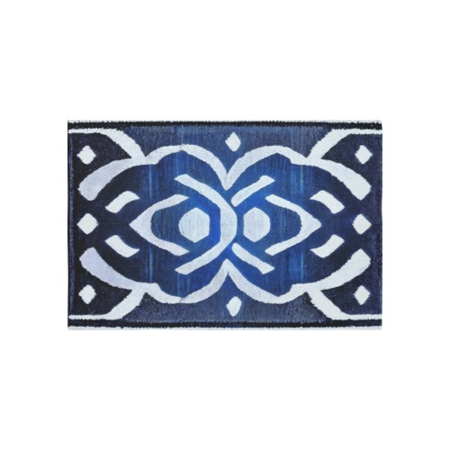 blue and silver damask style Cotton Linen Wall Tapestry 60"x 40"
