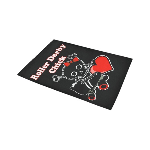 Roller Derby Chick (Red) Azalea Doormat 24" x 16" (Sponge Material)