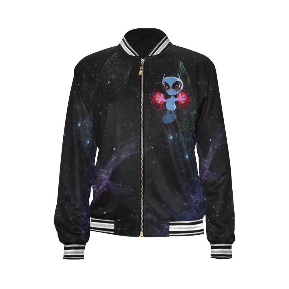 Qwiby All Over Print Bomber Jacket for Women (Model H21)