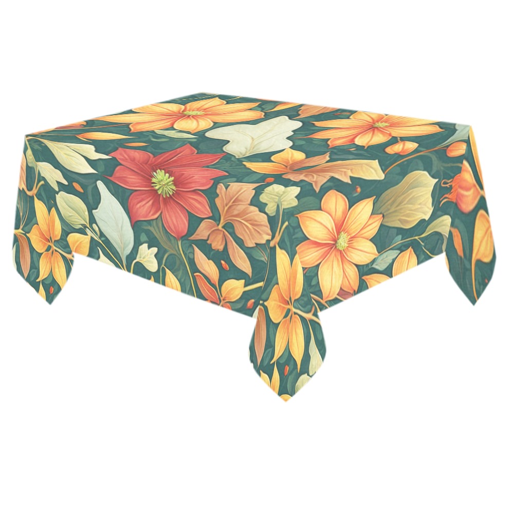 Fabulous Florals 9 Cotton Linen Tablecloth 60"x 84"